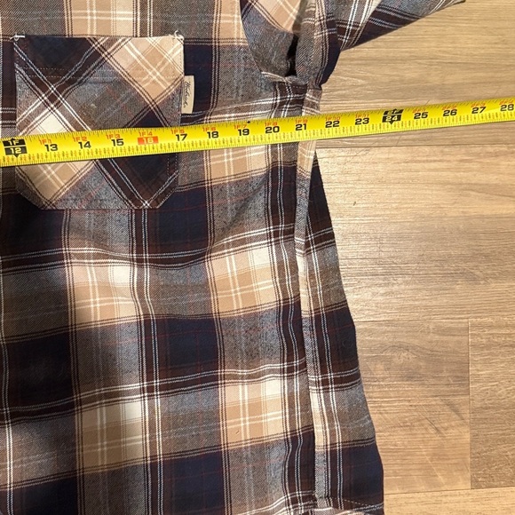 Men’s Woolrich Flannel Button Down Shirt Long Sleeve Size Large Brown Cream EUC - Picture 8 of 8